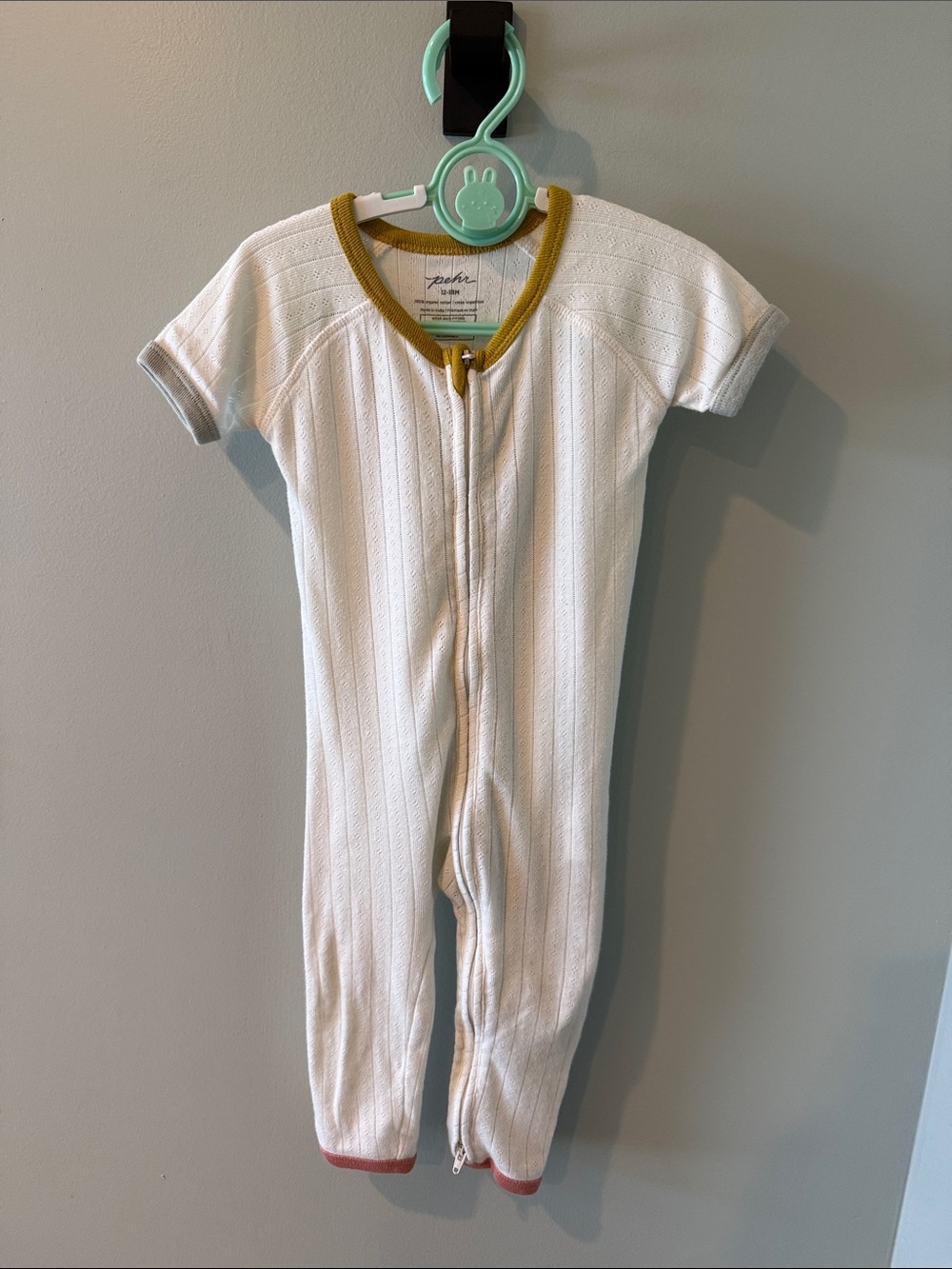 Pehr pointelle short sleeve sleeper 12-18M
